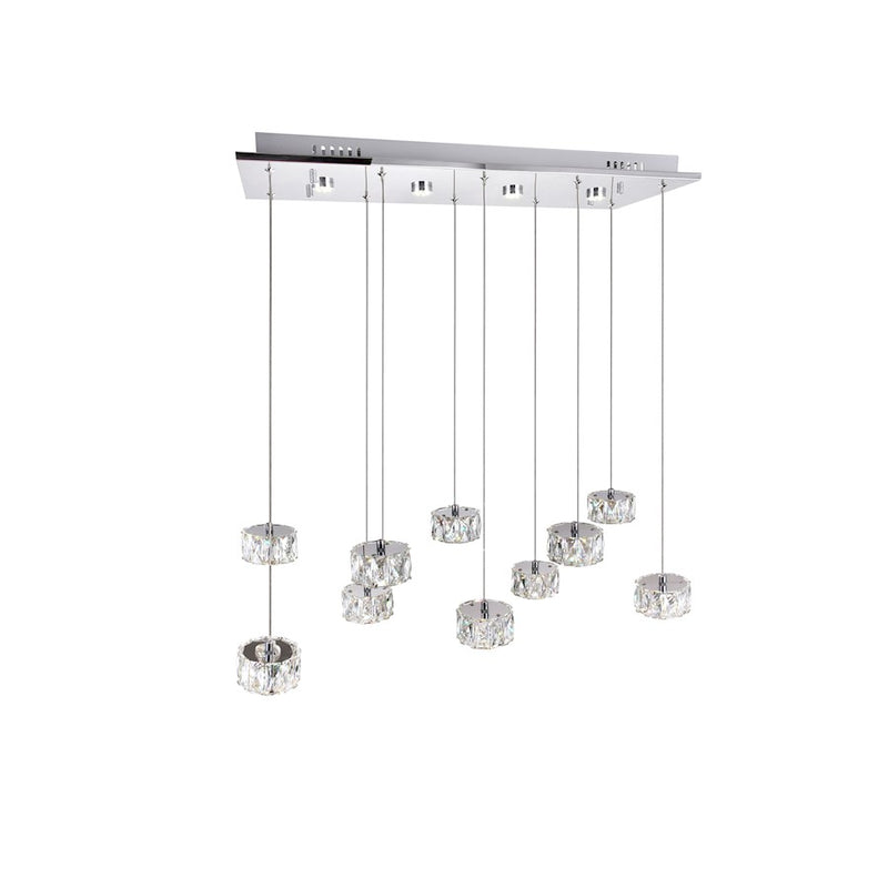 CWI Lighting Milan Multi Pendant, Stainless Steel