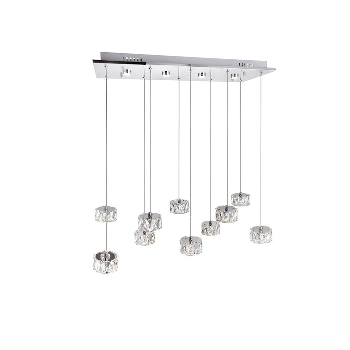 CWI Lighting Milan Multi Pendant, Stainless Steel