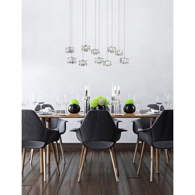 CWI Lighting Milan Multi Pendant, Stainless Steel