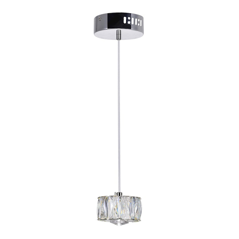CWI Lighting Milan Down 4" Mini Pendant, Chrome