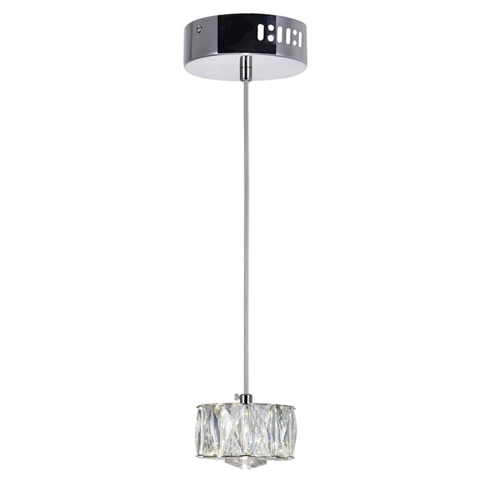 CWI Lighting Milan Down 4" Mini Pendant, Chrome