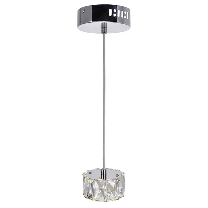 CWI Lighting Milan Down 4" Mini Pendant, Chrome