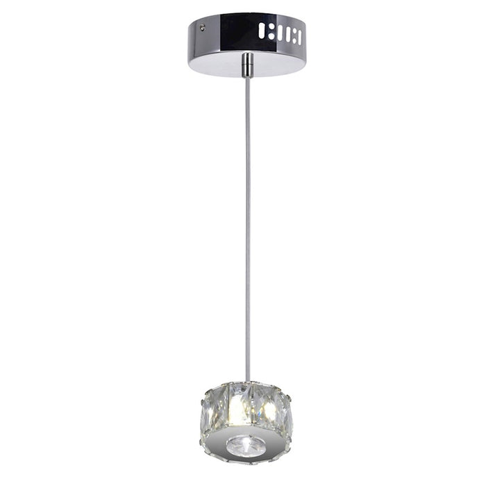 CWI Lighting Milan Down 4" Mini Pendant, Chrome