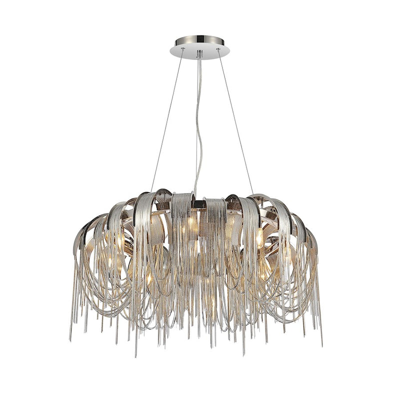 CWI Lighting Shirley 8 Light Down Chandelier, Chrome