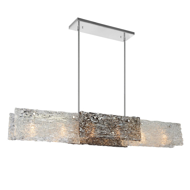 CWI Lighting Wilma 6 Light Down Chandelier, Chrome/Clear/Smoke