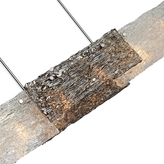 CWI Lighting Wilma 6 Light Down Chandelier, Chrome/Clear/Smoke
