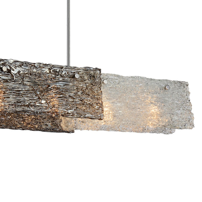 CWI Lighting Wilma 6 Light Down Chandelier, Chrome/Clear/Smoke