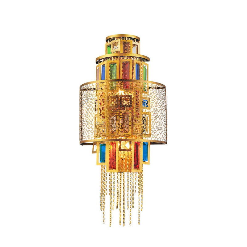 CWI Lighting Stained 3 Light Wall Light, Gold