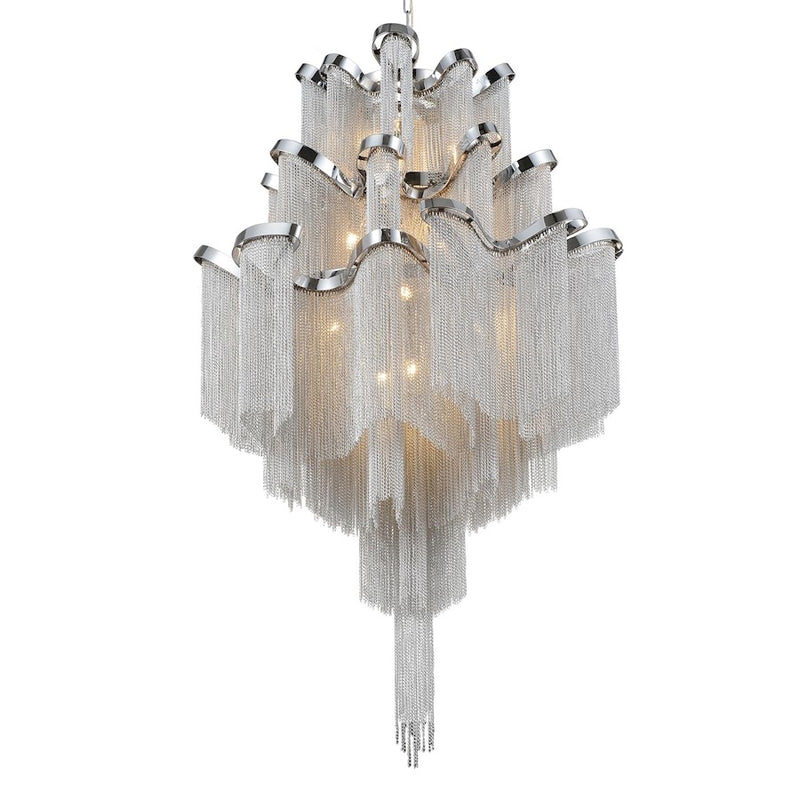 CWI Lighting Daisy 17 Light 24" Down Chandelier, Chrome