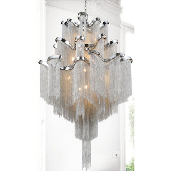 CWI Lighting Daisy 17 Light 24" Down Chandelier, Chrome