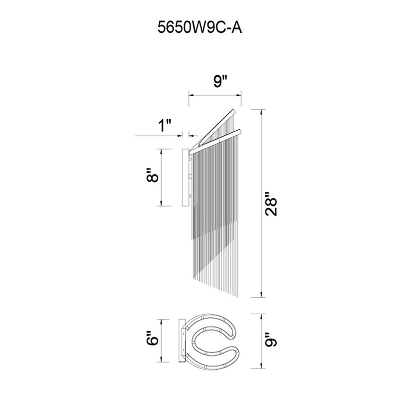 CWI Lighting Daisy 2 Light Wall Light, Chrome