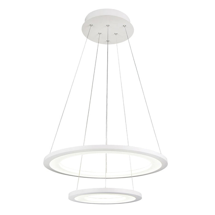 CWI Lighting Alloha 24" Chandelier, White - 5665P24-2-103