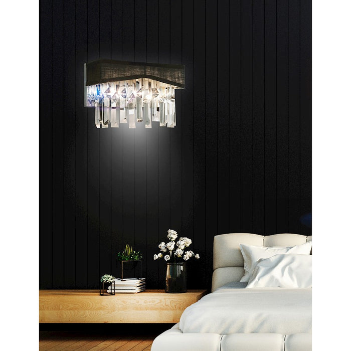 CWI Lighting Havely 2 Light 10" Wall Light, Chrome