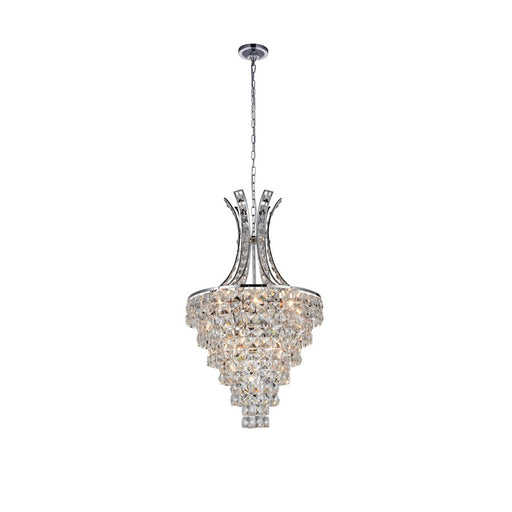 CWI Lighting Chique 9 Light Chandelier, Chrome - 5685P16C