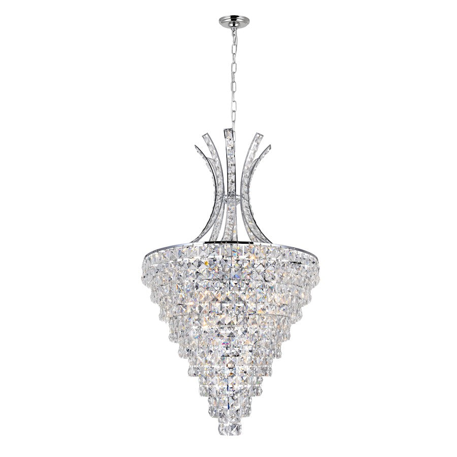 CWI Lighting Chique 12 Light Chandelier, Chrome - 5685P20C