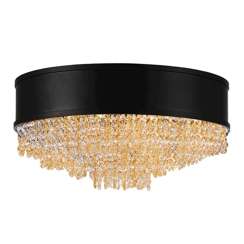CWI Lighting Medina 7 Light Drum Shade Flush Mount, Black