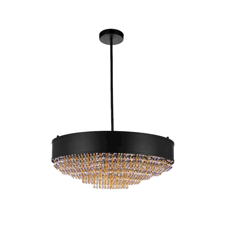 CWI Lighting Medina 10 Light 24" Drum Shade Chandelier, Black