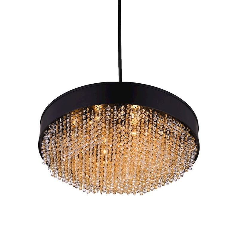 CWI Lighting Medina 10 Light 24" Drum Shade Chandelier, Black
