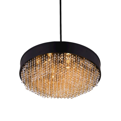 CWI Lighting Medina 10 Light 24" Drum Shade Chandelier, Black