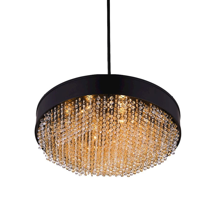 CWI Lighting Medina 10 Light 24" Drum Shade Chandelier, Black