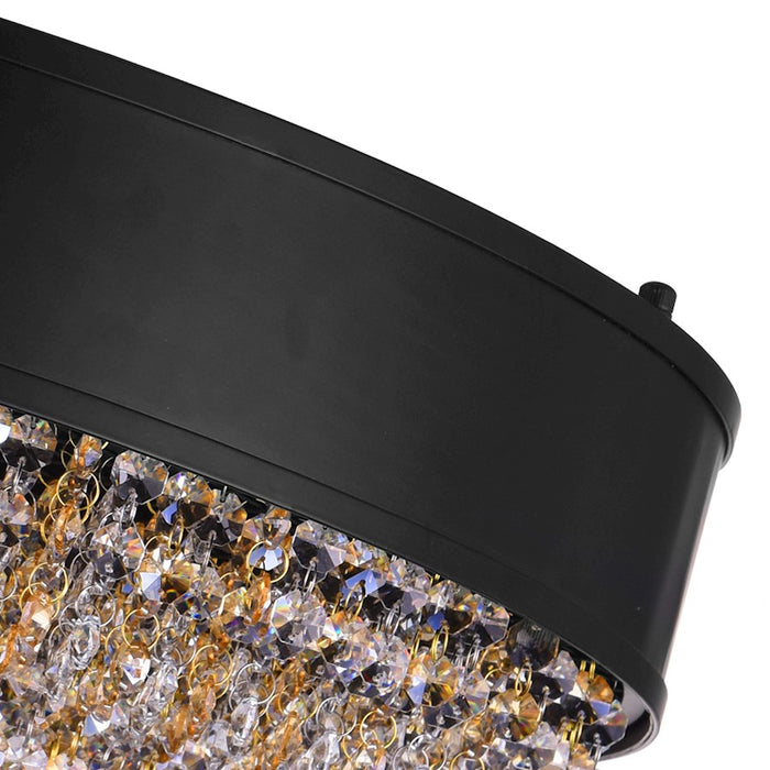 CWI Lighting Medina 10 Light 24" Drum Shade Chandelier, Black
