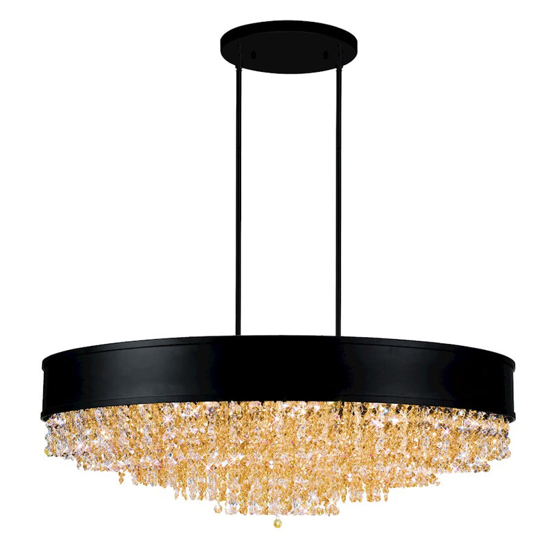 CWI Lighting Medina 15 Light Drum Shade Chandelier, Black