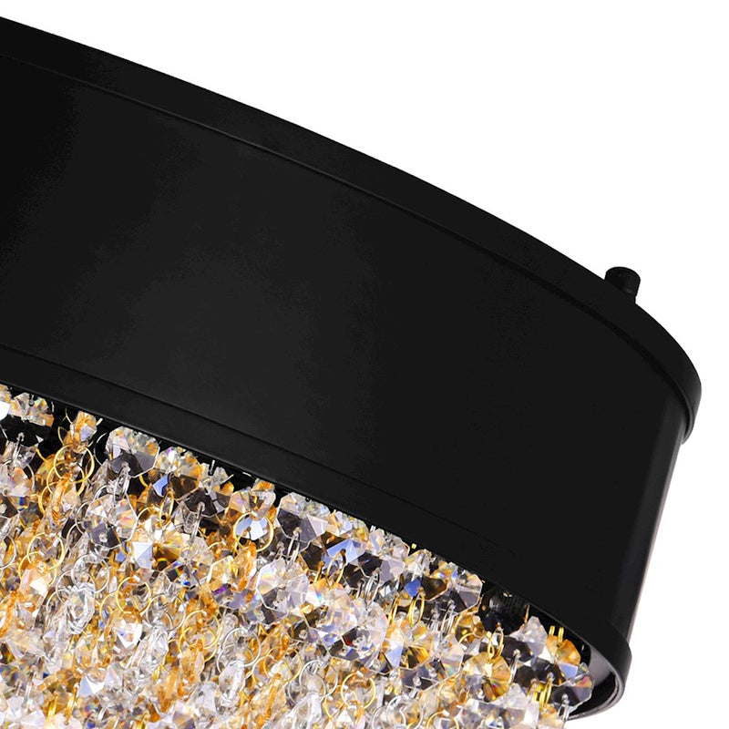 CWI Lighting Medina 15 Light Drum Shade Chandelier, Black