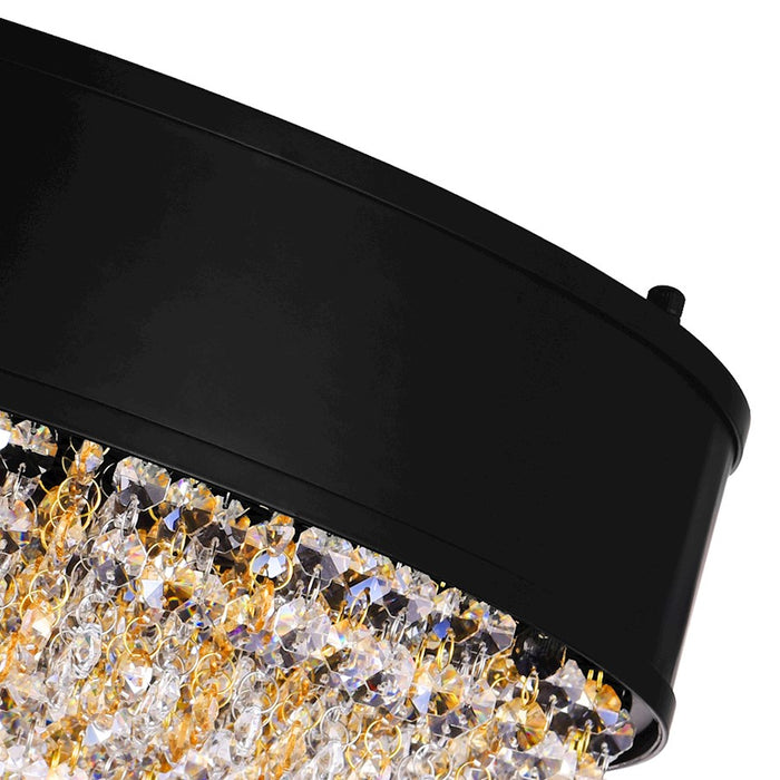 CWI Lighting Medina 15 Light Drum Shade Chandelier, Black