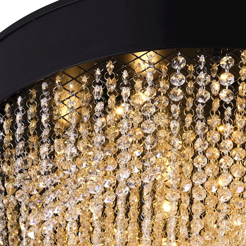 CWI Lighting Medina 15 Light Drum Shade Chandelier, Black