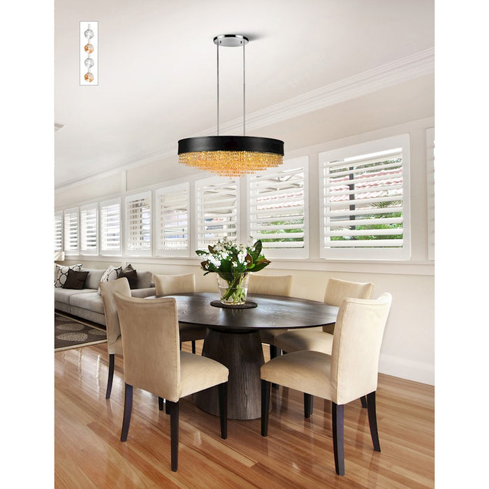 CWI Lighting Medina 15 Light Drum Shade Chandelier, Black