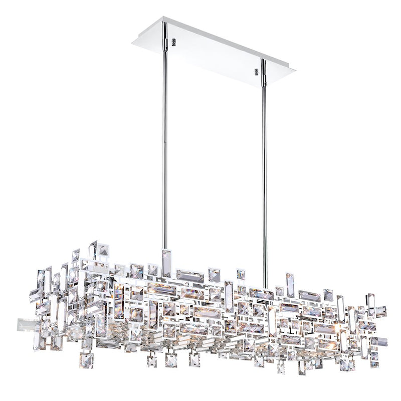CWI Lighting Arley35" 12 Light Chandelier, Chrome