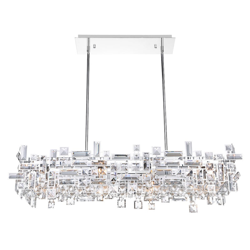 CWI Lighting Arley35" 12 Light Chandelier, Chrome