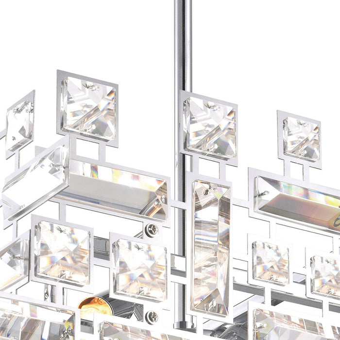 CWI Lighting Arley35" 12 Light Chandelier, Chrome