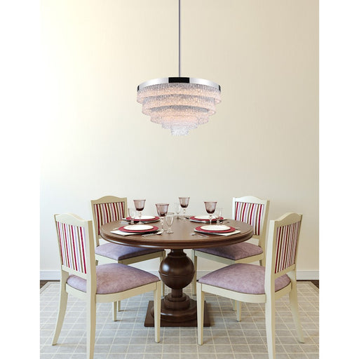CWI Lighting Carlotta 12 Light Down Chandelier, Chrome/Clear