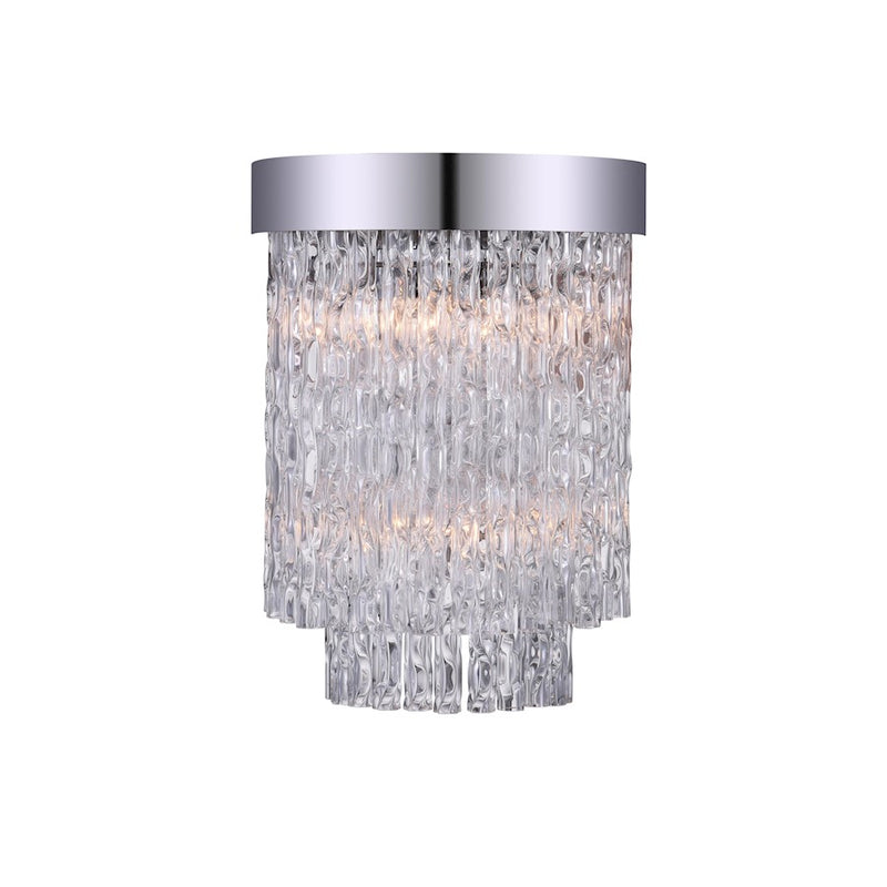 CWI Lighting Carlotta 2 Light Wall Light, Chrome/Clear