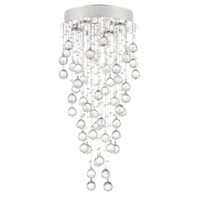 CWI Lighting Rain Drop 4 Light Flush Mount, Chrome