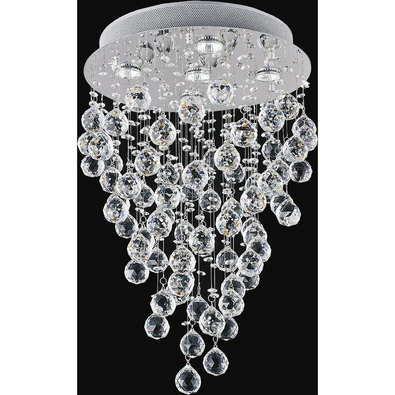 CWI Lighting Rain Drop 5 Light Flush Mount, Chrome