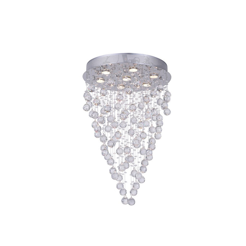 CWI Lighting Rain Drop 7 Light Flush Mount, Chrome