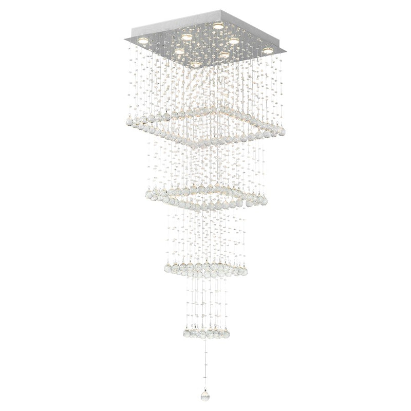 CWI Lighting Square 8 Light Flush Mount, Chrome