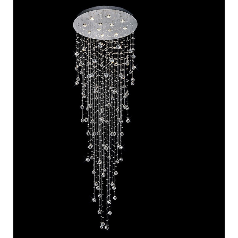 CWI Lighting Rain Drop 12 Light Flush Mount, Chrome