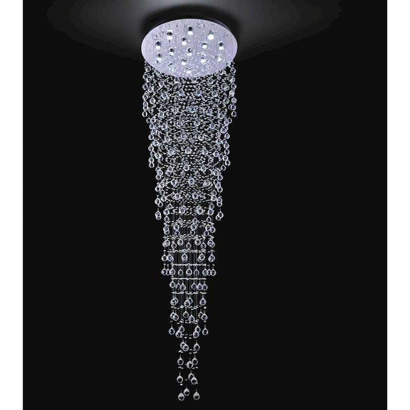 CWI Lighting Rain Drop 16 Light Flush Mount, Chrome