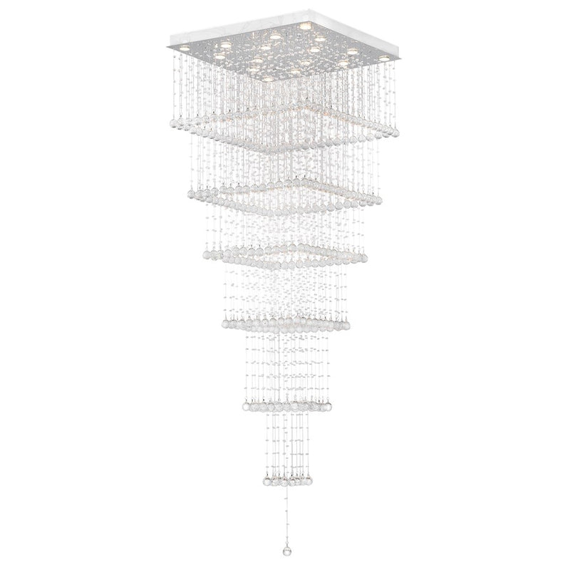 CWI Lighting Square 16 Light Flush Mount, Chrome