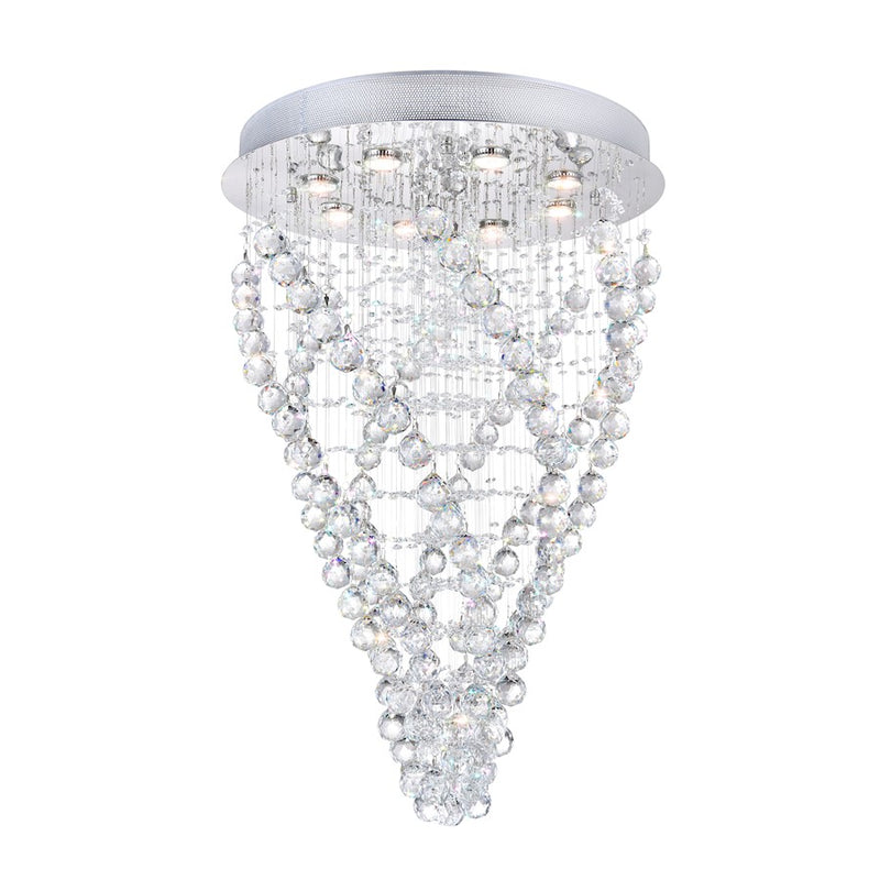 CWI Lighting Twister 8 Light Flush Mount, Chrome