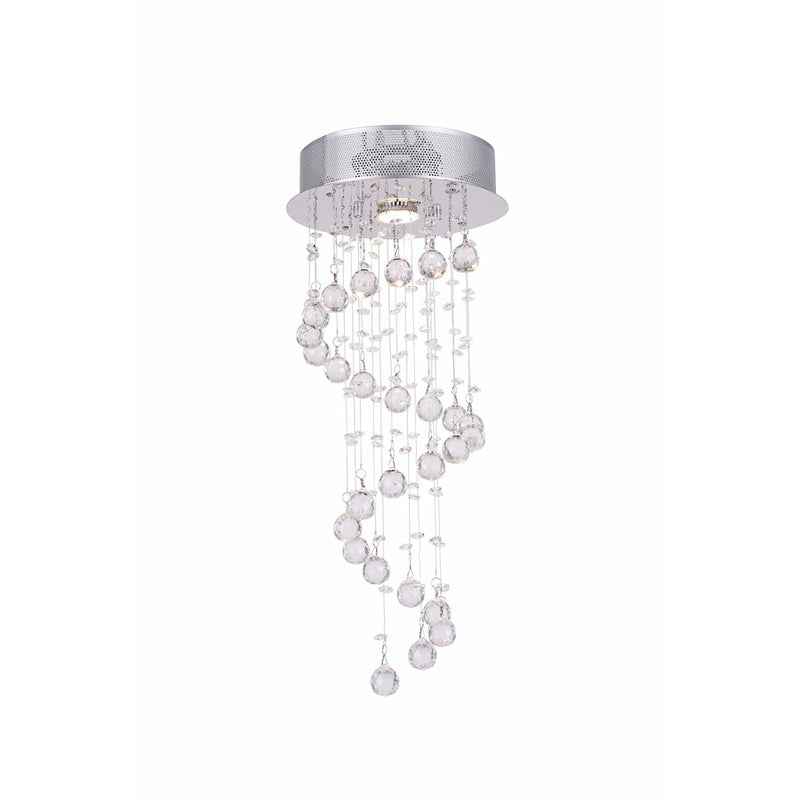 CWI Lighting Spiral 1 Light Flush Mount, Chrome