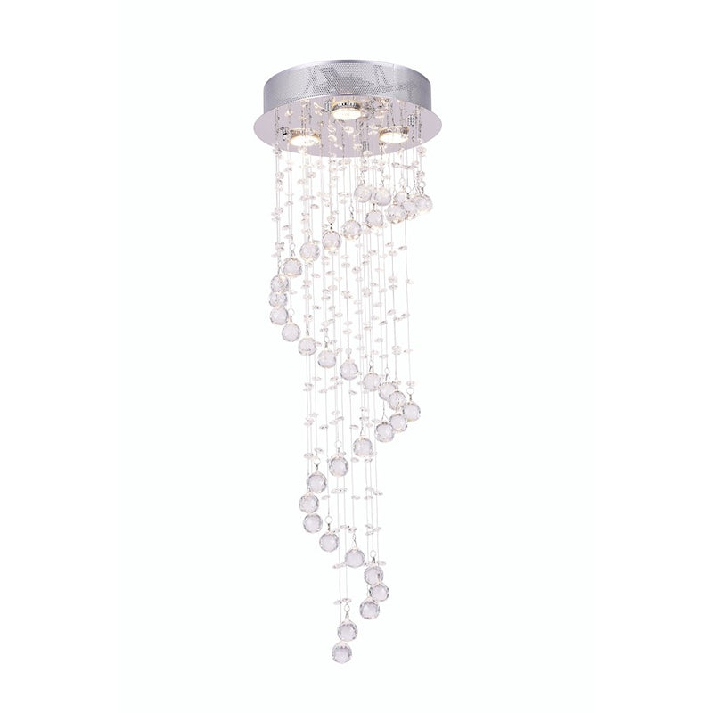 CWI Lighting Spiral 3 Light Flush Mount, Chrome