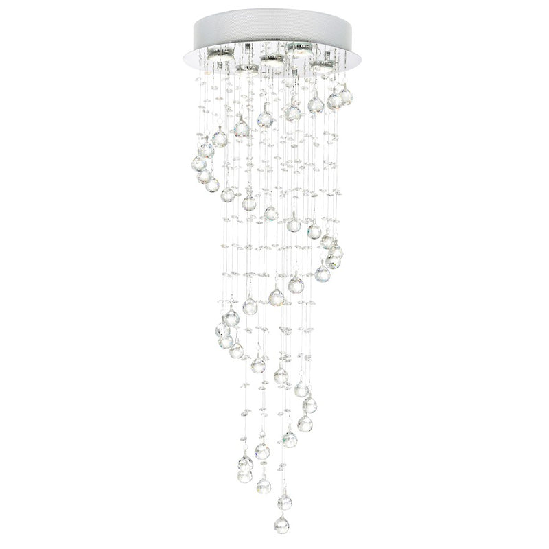 CWI Lighting Spiral 5 Light Flush Mount, Chrome