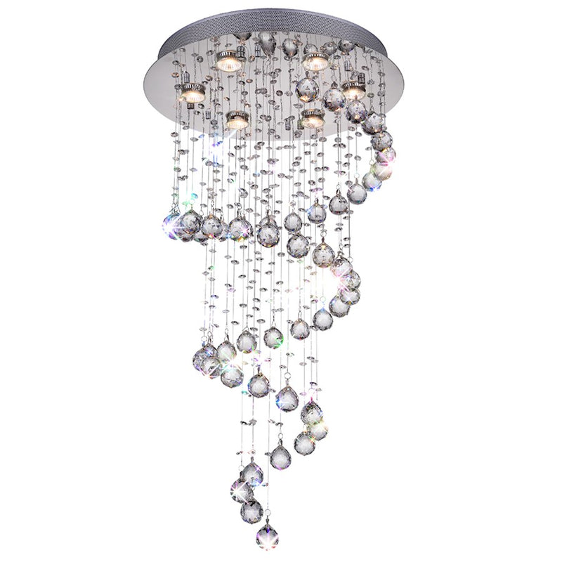 CWI Lighting Spiral 6 Light 20" Flush Mount, Chrome