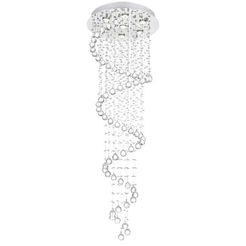 CWI Lighting Spiral 7 Light Flush Mount, Chrome