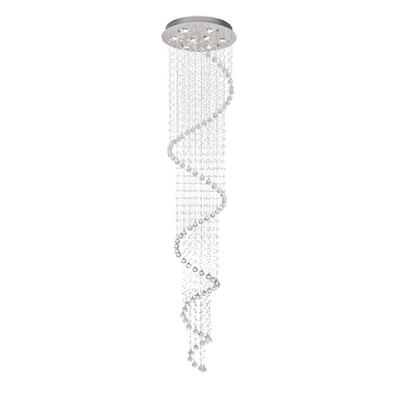 CWI Lighting Spiral 8 Light Flush Mount, Chrome