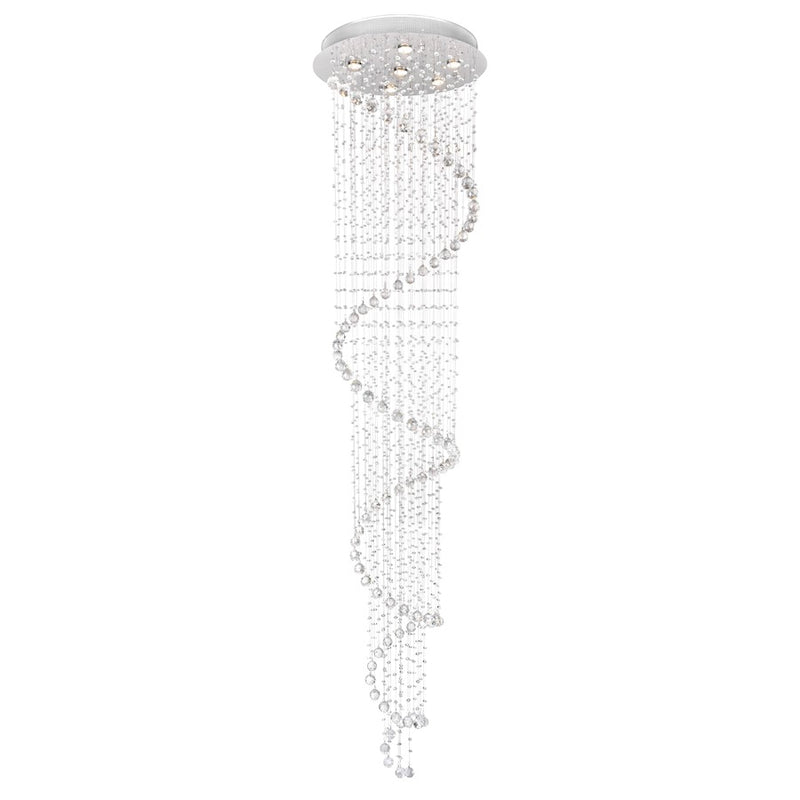 CWI Lighting Spiral 6 Light 24" Flush Mount, Chrome